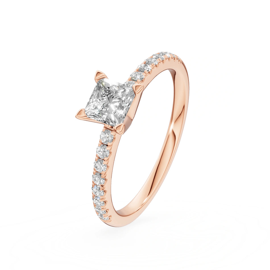 Gremari Seven Solis Verlobungsring aus Roségold mit 0,50 ct Labordiamant – Princess