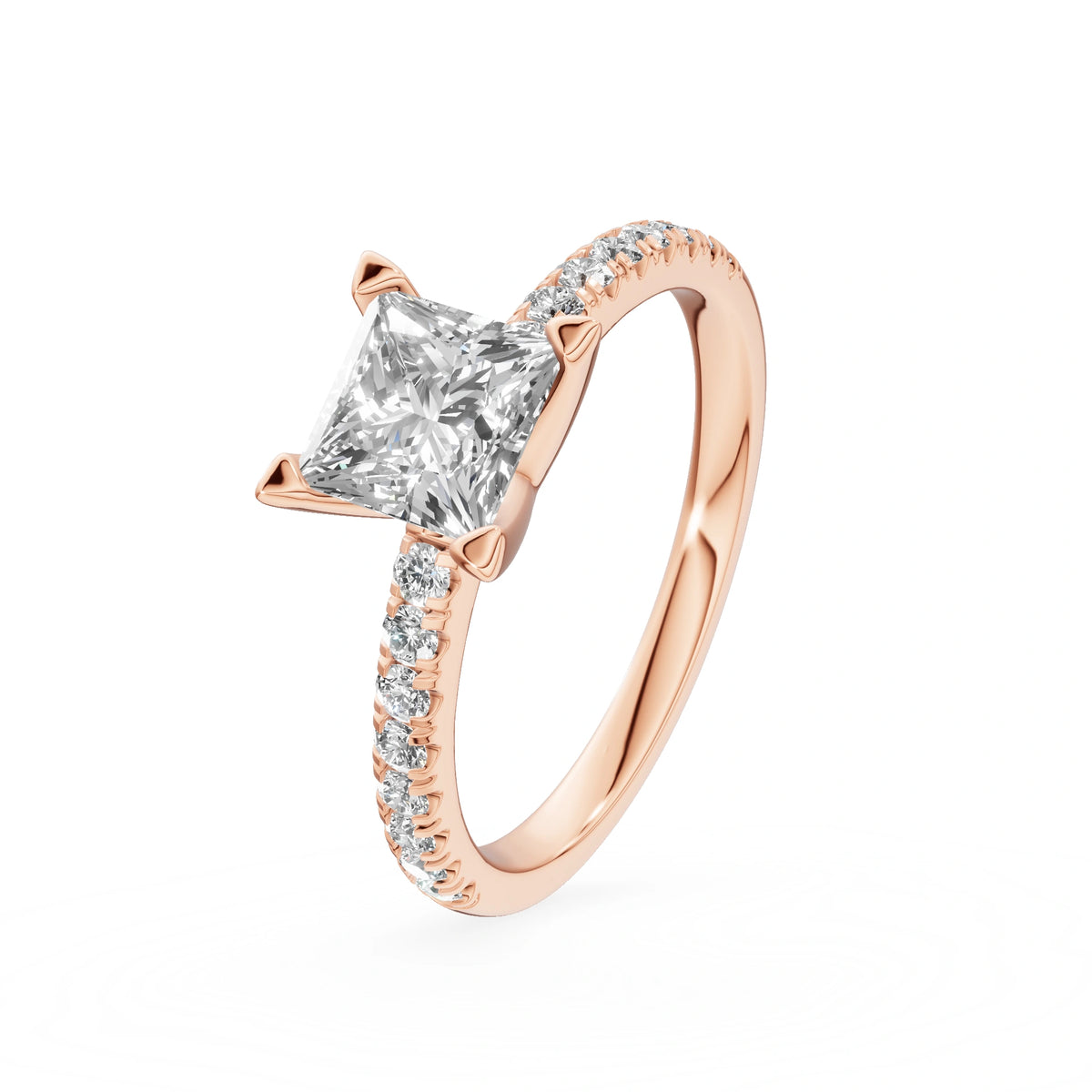 Gremari Seven Solis Verlobungsring aus Roségold mit 1,00 ct Labordiamant – Princess