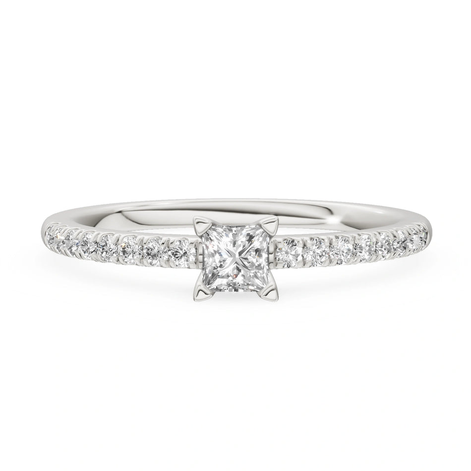 Gremari Seven Solis Verlobungsring aus Weißgold mit 0,15 ct Labordiamant – Princess