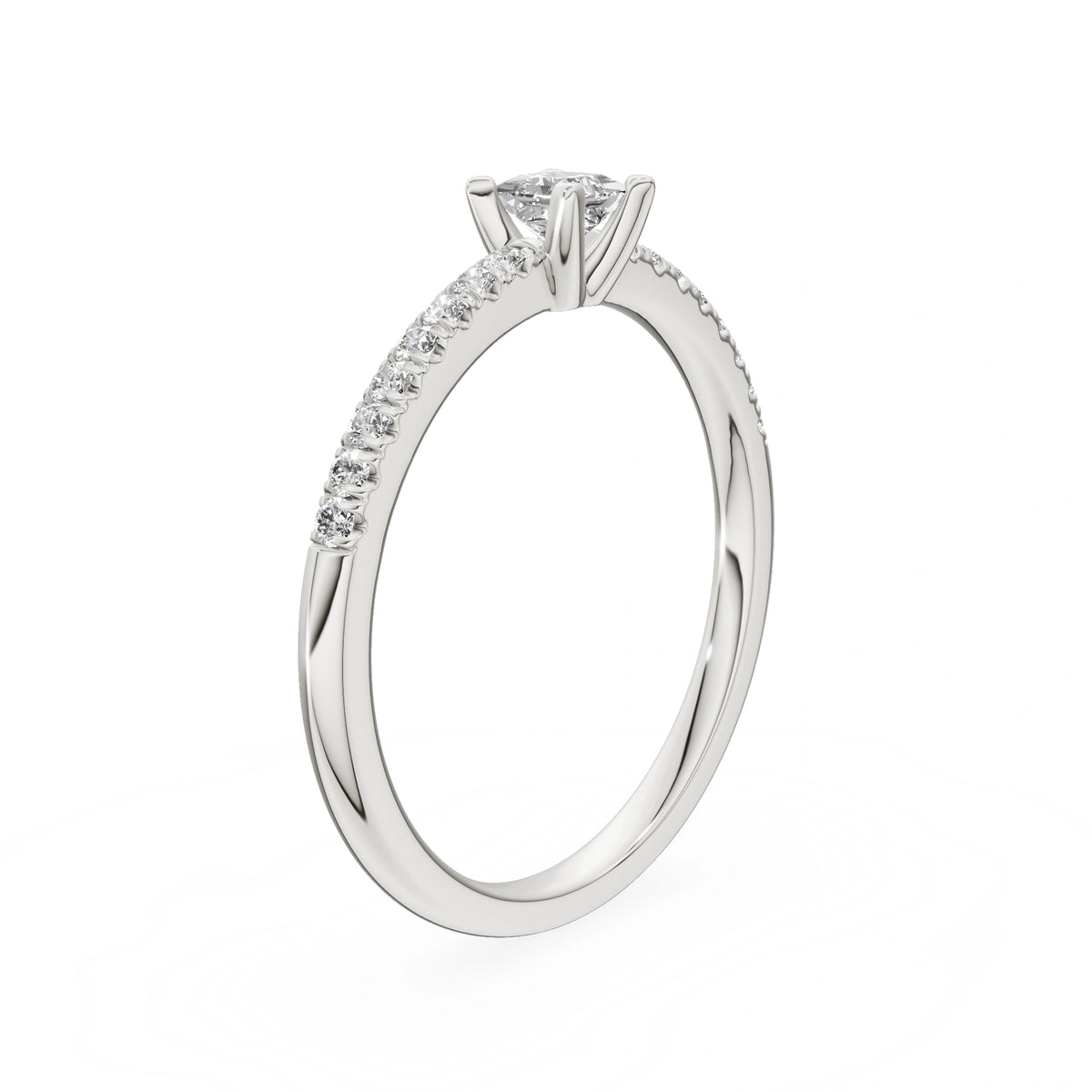 Gremari Seven Solis Verlobungsring aus Weißgold mit 0,15 ct Labordiamant – Princess