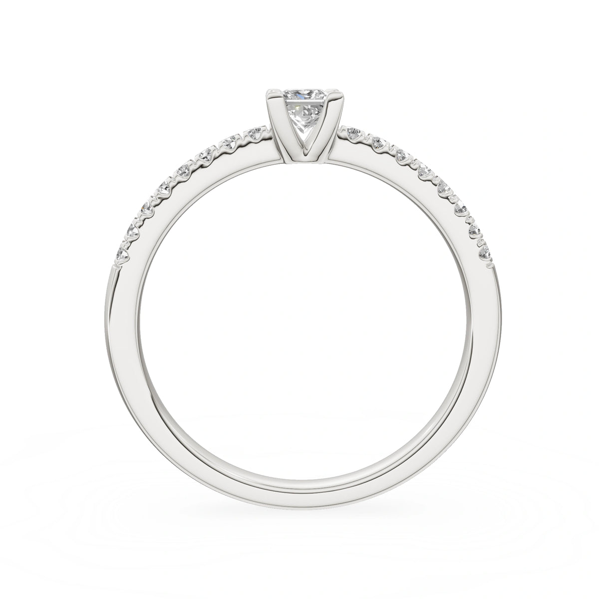 Gremari Seven Solis Verlobungsring aus Weißgold mit 0,15 ct Labordiamant – Princess
