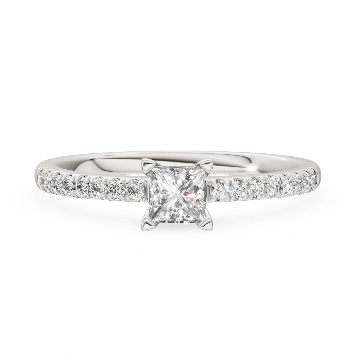 Gremari Seven Solis Verlobungsring aus Weißgold mit 0,30 ct Labordiamant – Princess