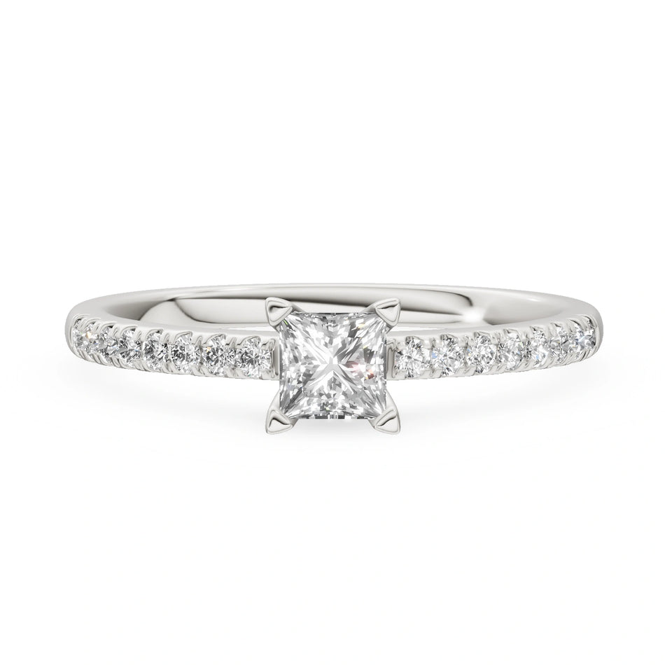 Gremari Seven Solis Verlobungsring aus Weißgold mit 0,30 ct Labordiamant – Princess