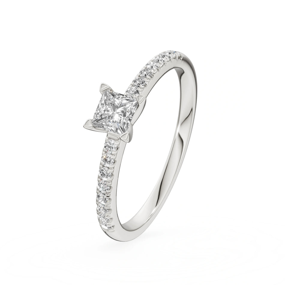 Gremari Seven Solis Verlobungsring aus Weißgold mit 0,30 ct Labordiamant – Princess