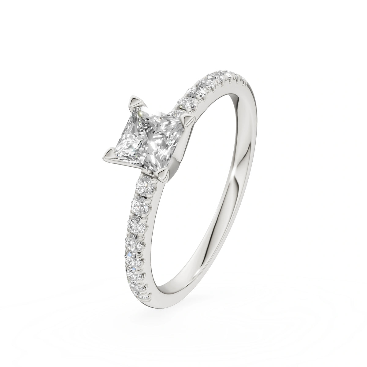 Gremari Seven Solis Verlobungsring aus Weißgold mit 0,50 ct Labordiamant – Princess