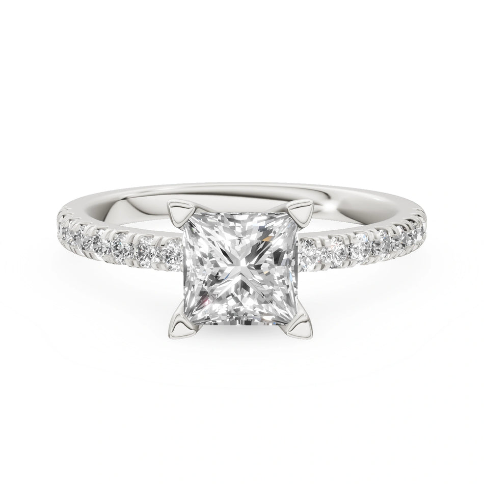 Gremari Seven Solis Verlobungsring aus Weißgold mit 1,00 ct Labordiamant – Princess