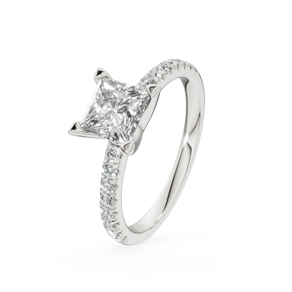 Gremari Seven Solis Verlobungsring aus Weißgold mit 1,00 ct Labordiamant – Princess