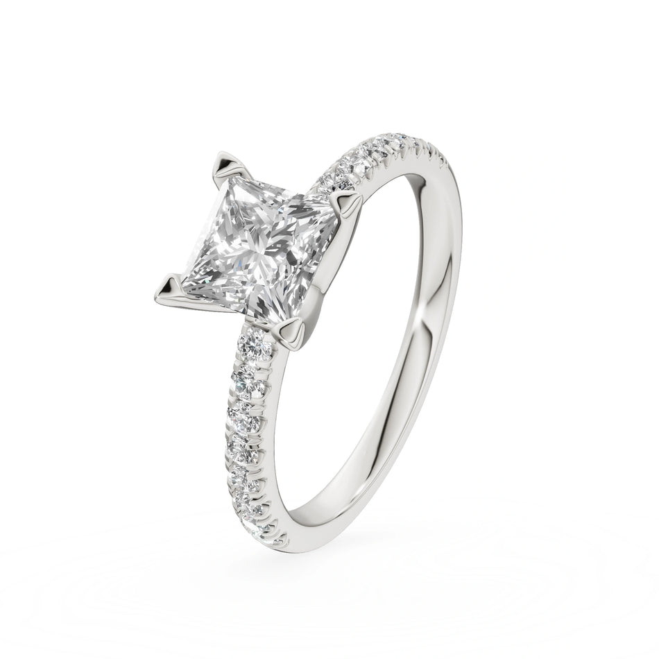 Gremari Seven Solis Verlobungsring aus Weißgold mit 1,00 ct Labordiamant – Princess
