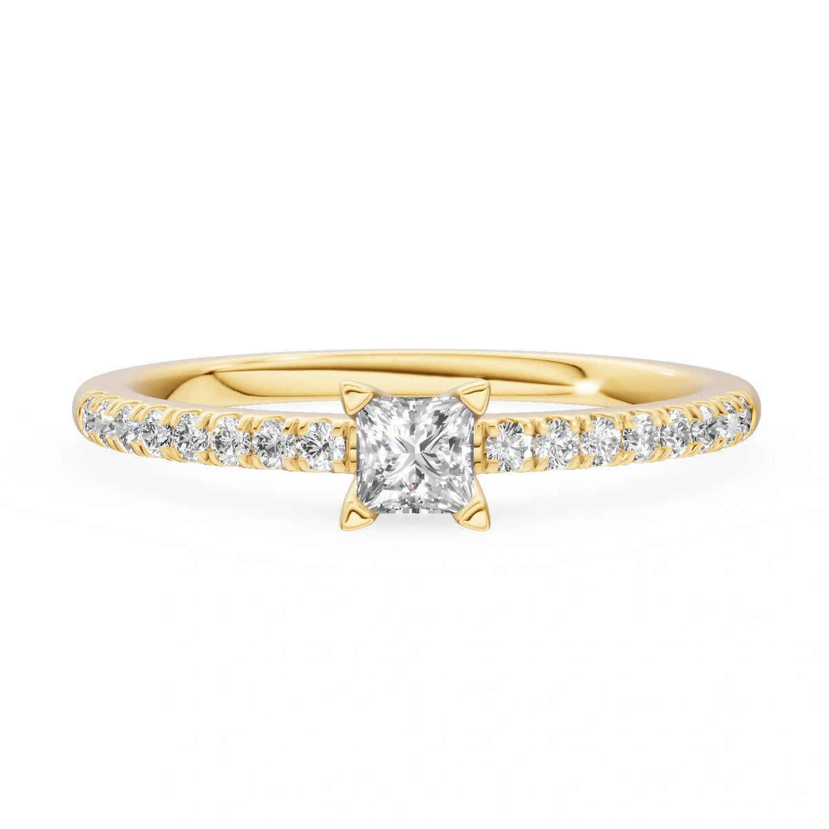 Gremari Seven Solis Verlobungsring aus Gelbgold mit 0,15 ct Labordiamant – Princess