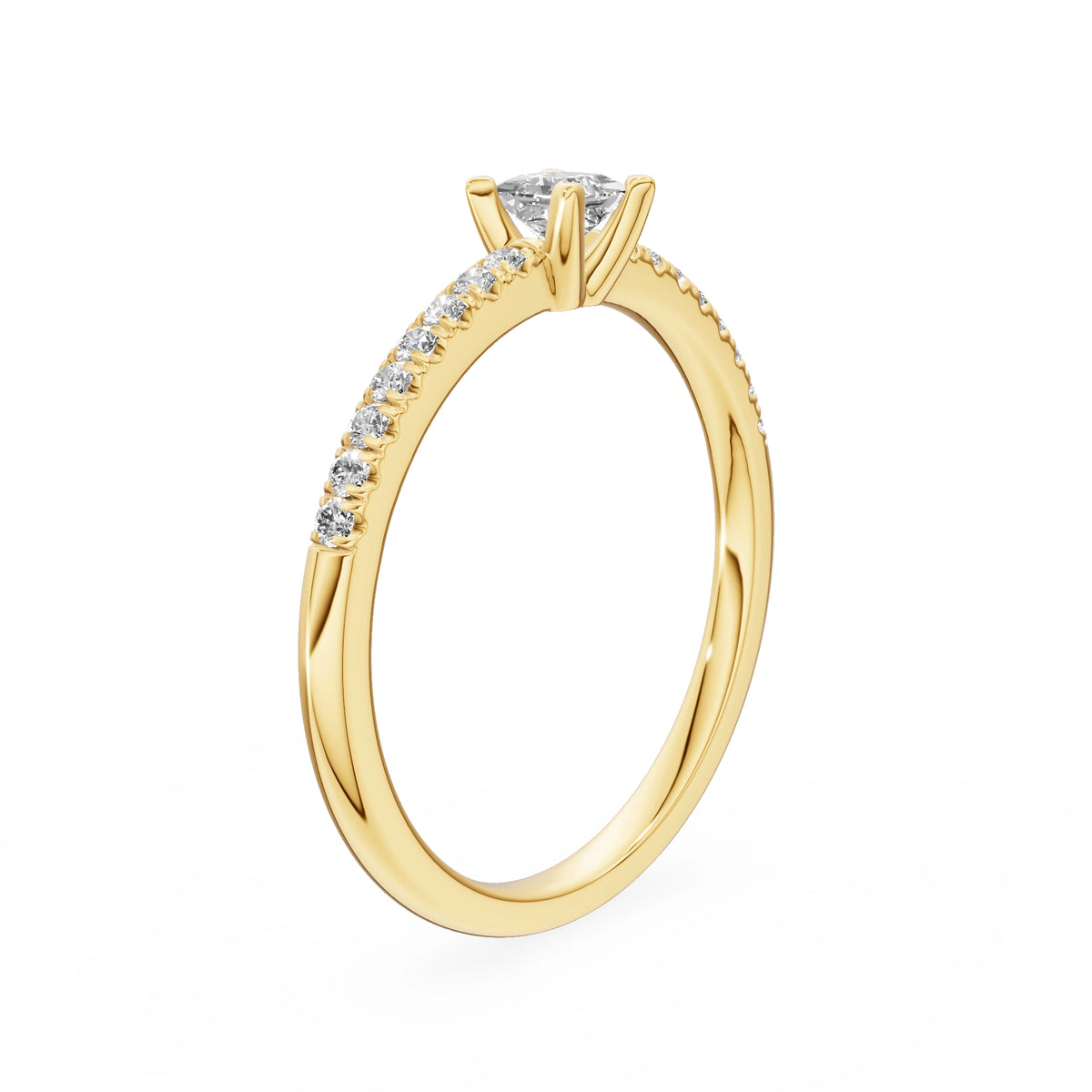 Gremari Seven Solis Verlobungsring aus Gelbgold mit 0,15 ct Labordiamant – Princess