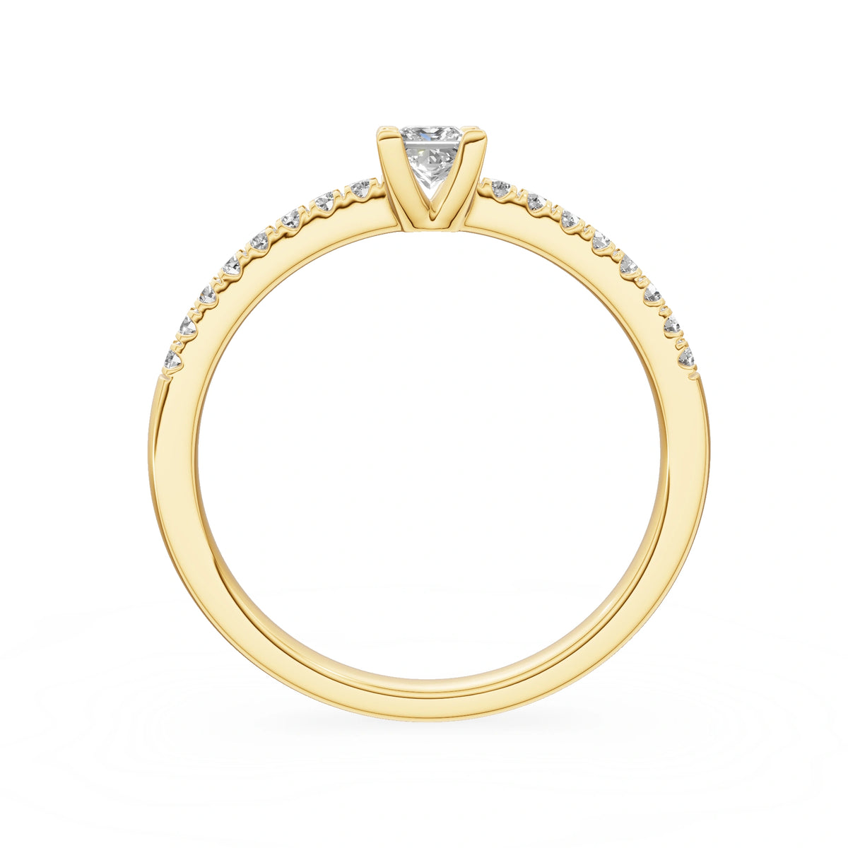 Gremari Seven Solis Verlobungsring aus Gelbgold mit 0,15 ct Labordiamant – Princess