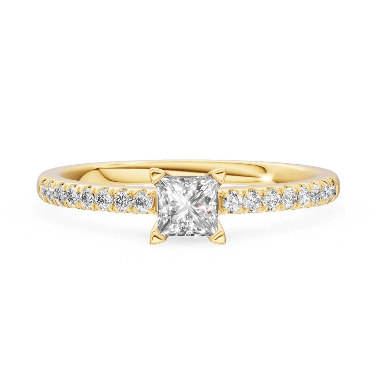 Gremari Seven Solis Verlobungsring aus Gelbgold mit 0,30 ct Labordiamant – Princess