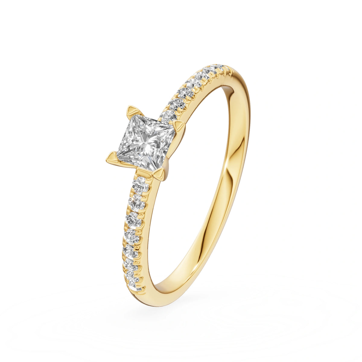 Gremari Seven Solis Verlobungsring aus Gelbgold mit 0,30 ct Labordiamant – Princess