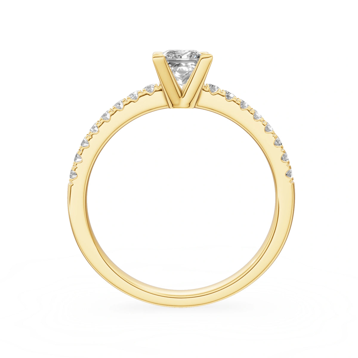 Gremari Seven Solis Verlobungsring aus Gelbgold mit 0,50 ct Labordiamant – Princess