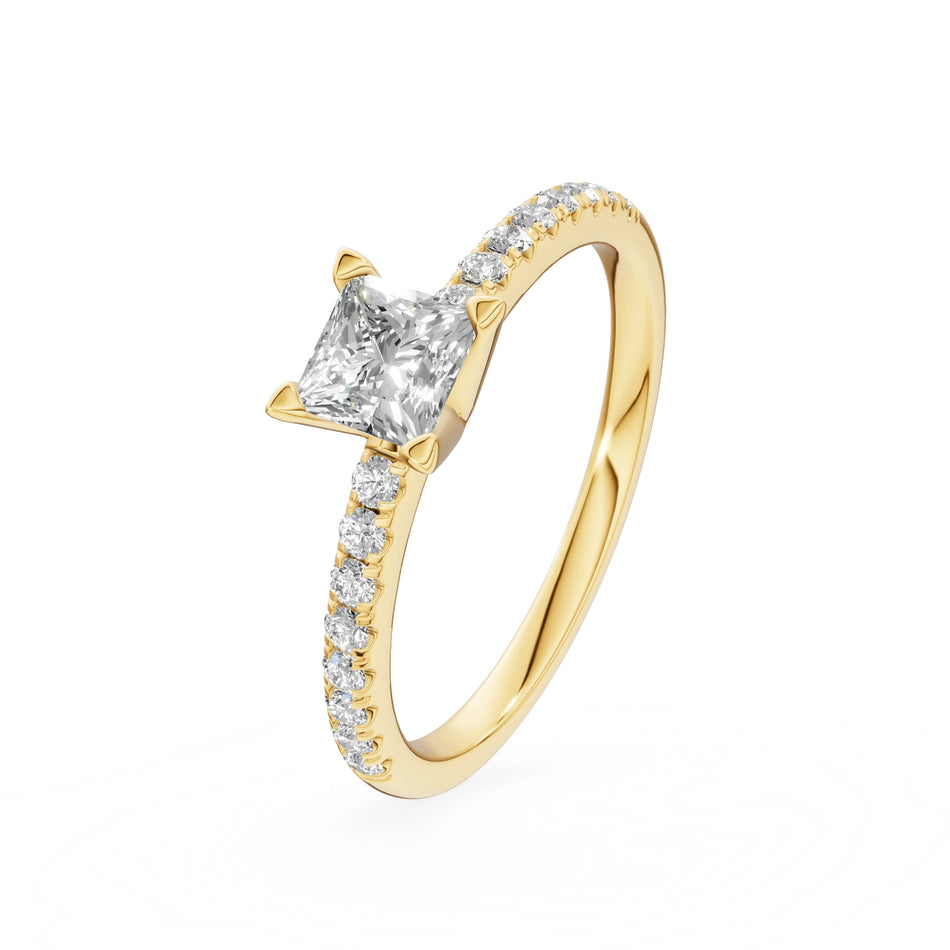 Gremari Seven Solis Verlobungsring aus Gelbgold mit 0,50 ct Labordiamant – Princess