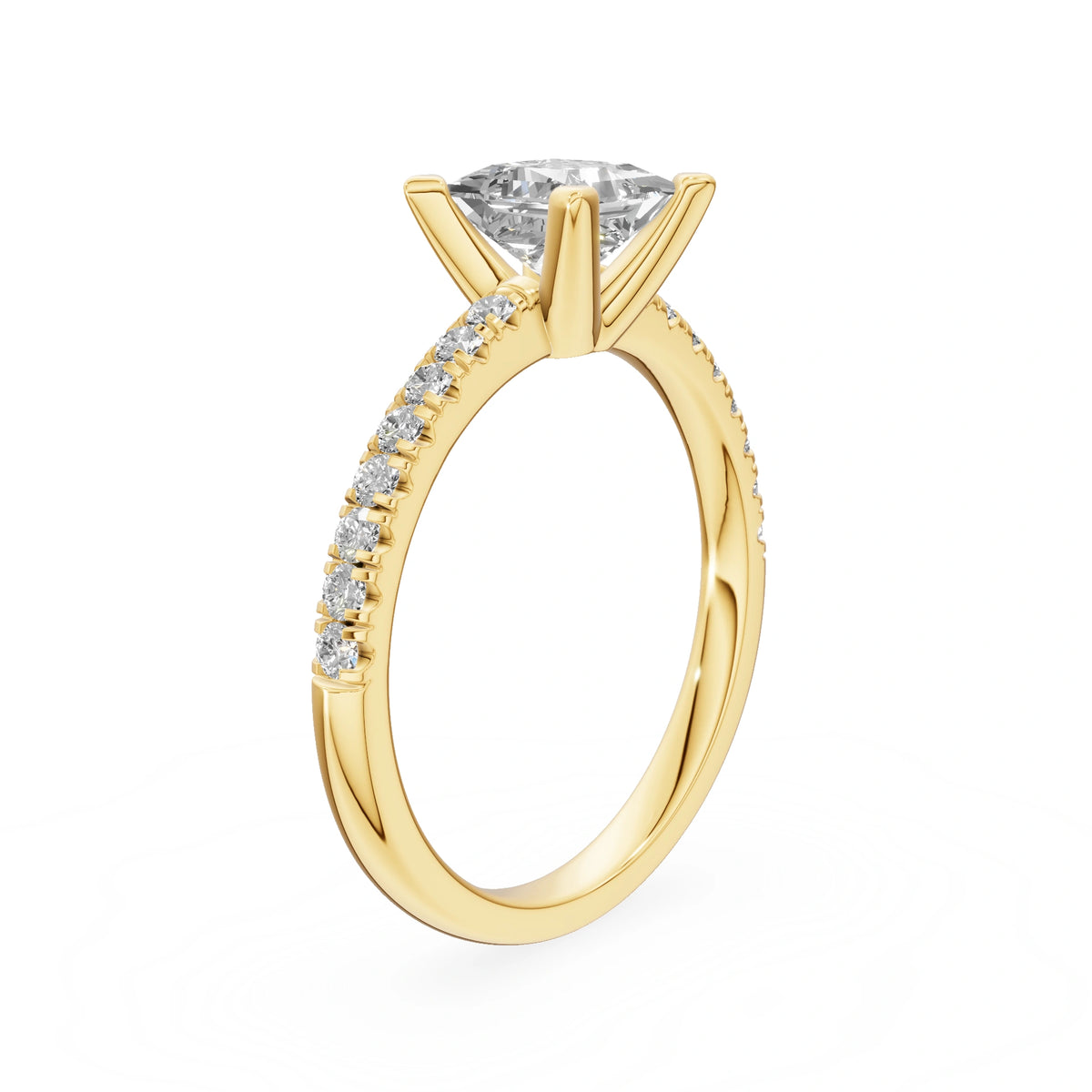 Gremari Seven Solis Verlobungsring aus Gelbgold mit 1,00 ct Labordiamant – Princess
