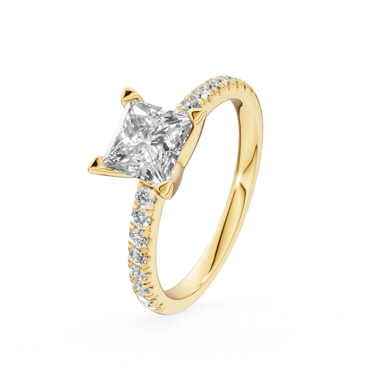 Gremari Seven Solis Verlobungsring aus Gelbgold mit 1,00 ct Labordiamant – Princess