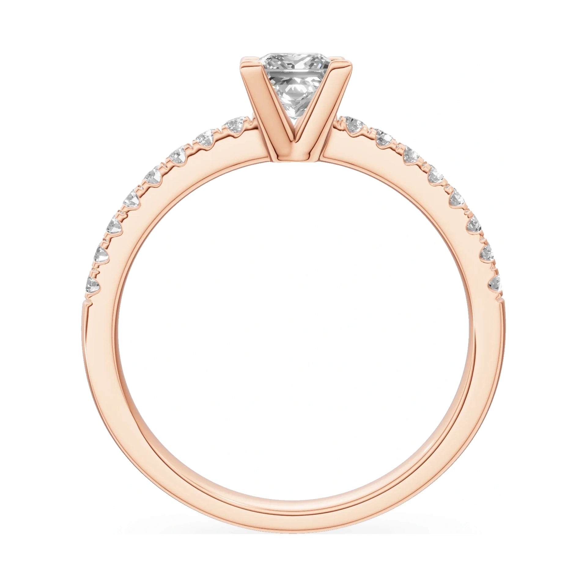 GREMARI Seven Solis princess-cut natural diamond engagement ring in 14K white gold, 0.15 ct