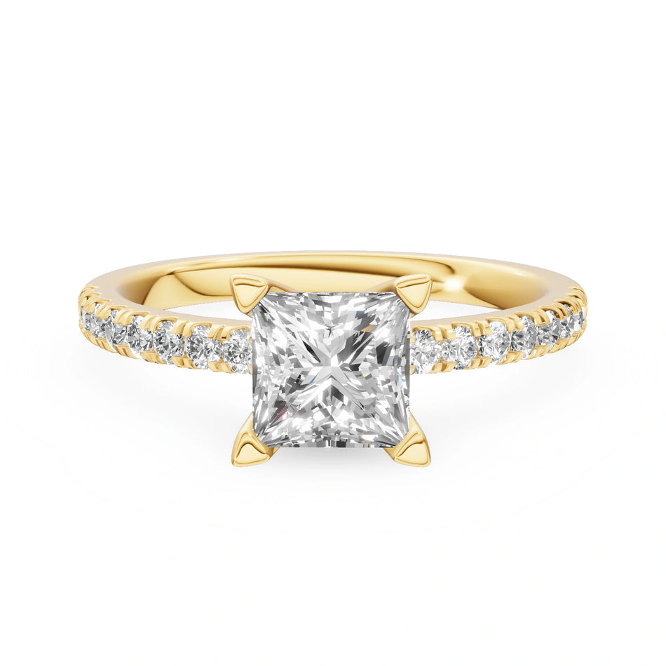 Gremari Seven Solis Verlobungsring aus Gelbgold mit 1,00 ct Naturdiamant – Princess