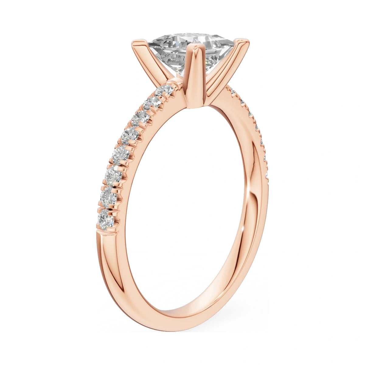 14K white gold GREMARI Seven Solis ring with 0.30 ct princess-cut natural diamond
