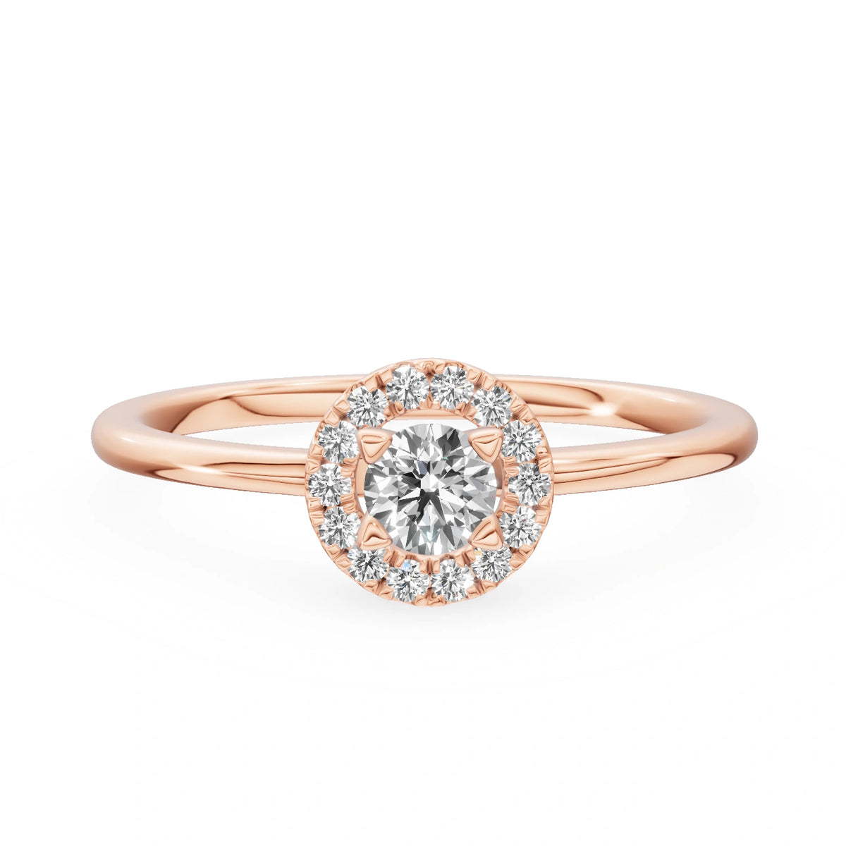 Gremari Seven Aura Verlobungsring aus Roségold mit 0,15 ct Labordiamant – Round/Brilliant