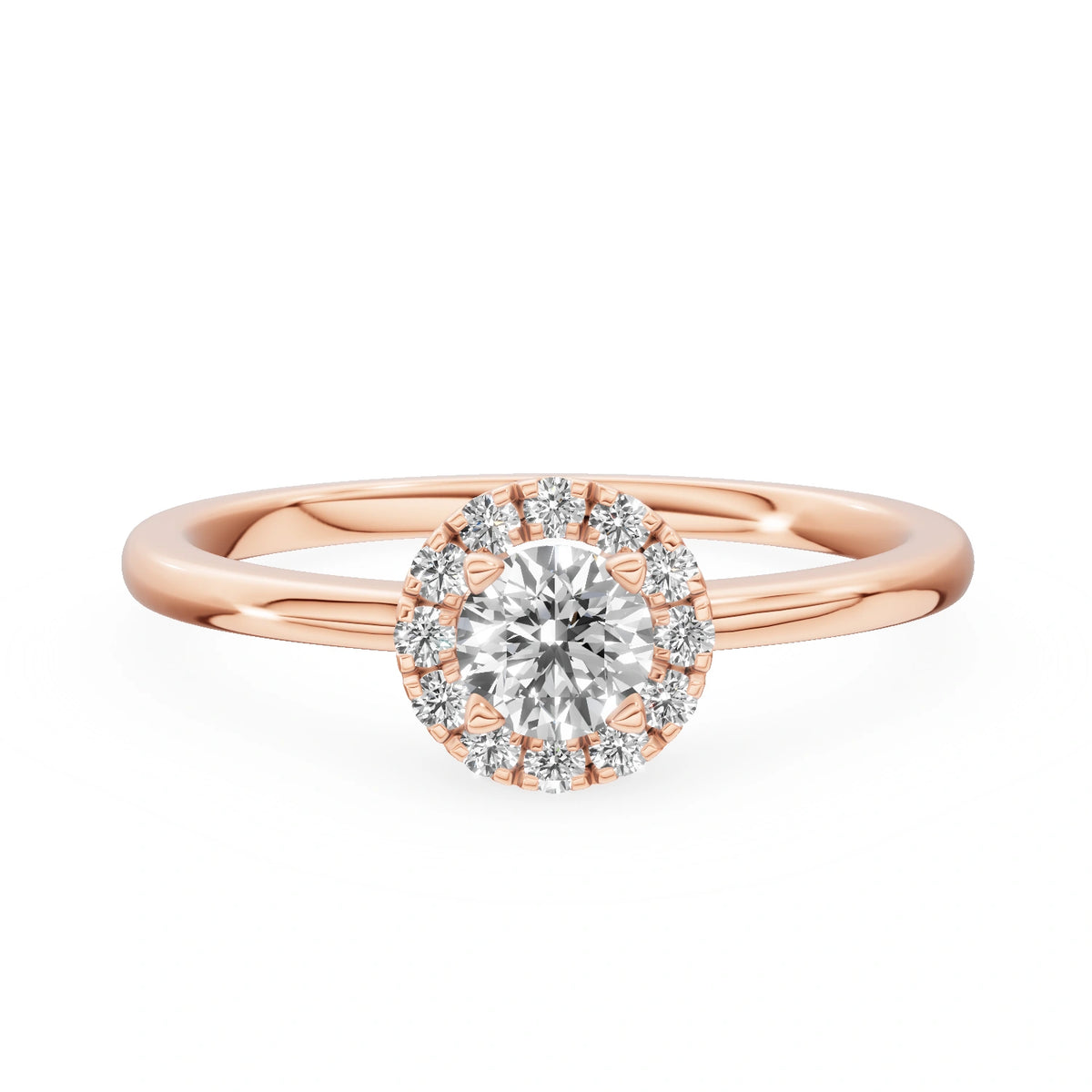 Gremari Seven Aura Verlobungsring aus Roségold mit 0,30 ct Labordiamant – Round/Brilliant