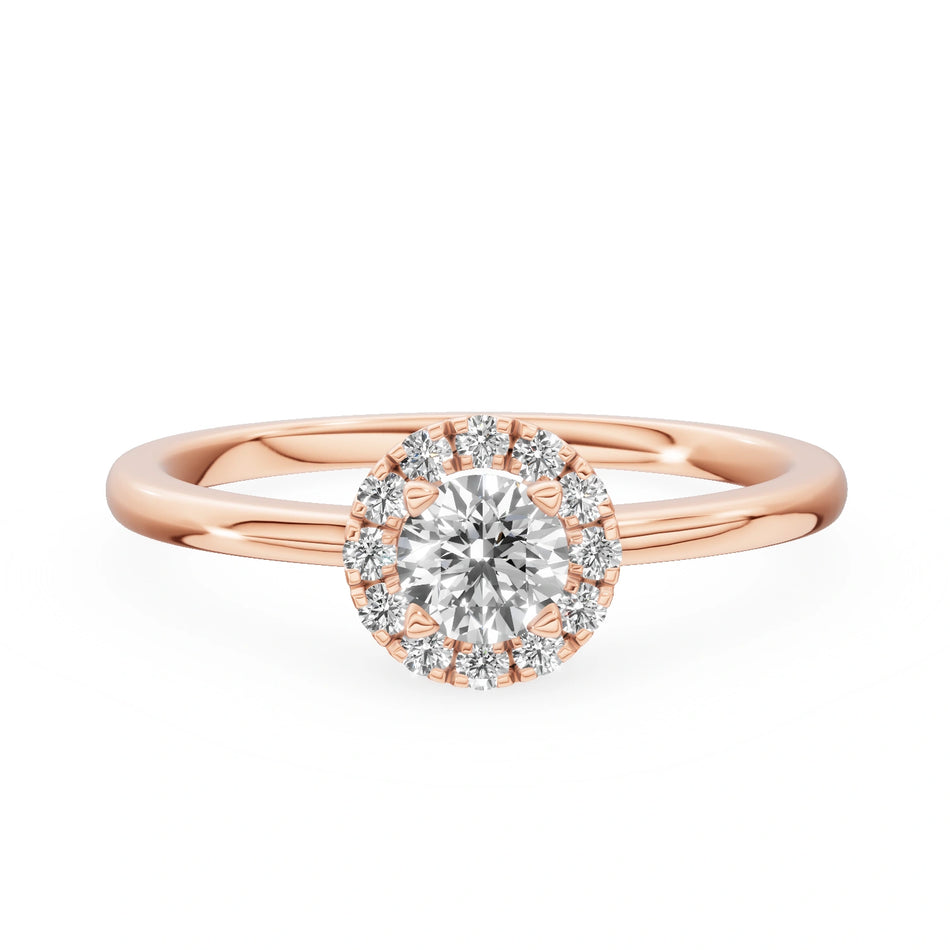 Gremari Seven Aura Verlobungsring aus Roségold mit 0,30 ct Labordiamant – Round/Brilliant