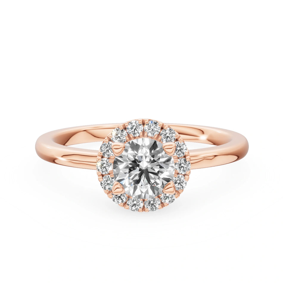 Gremari Seven Aura Verlobungsring aus Roségold mit 0,50 ct Labordiamant – Round/Brilliant
