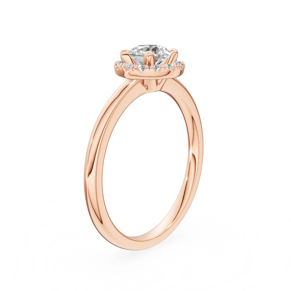 Gremari Seven Aura Verlobungsring aus Roségold mit 0,50 ct Labordiamant – Round/Brilliant