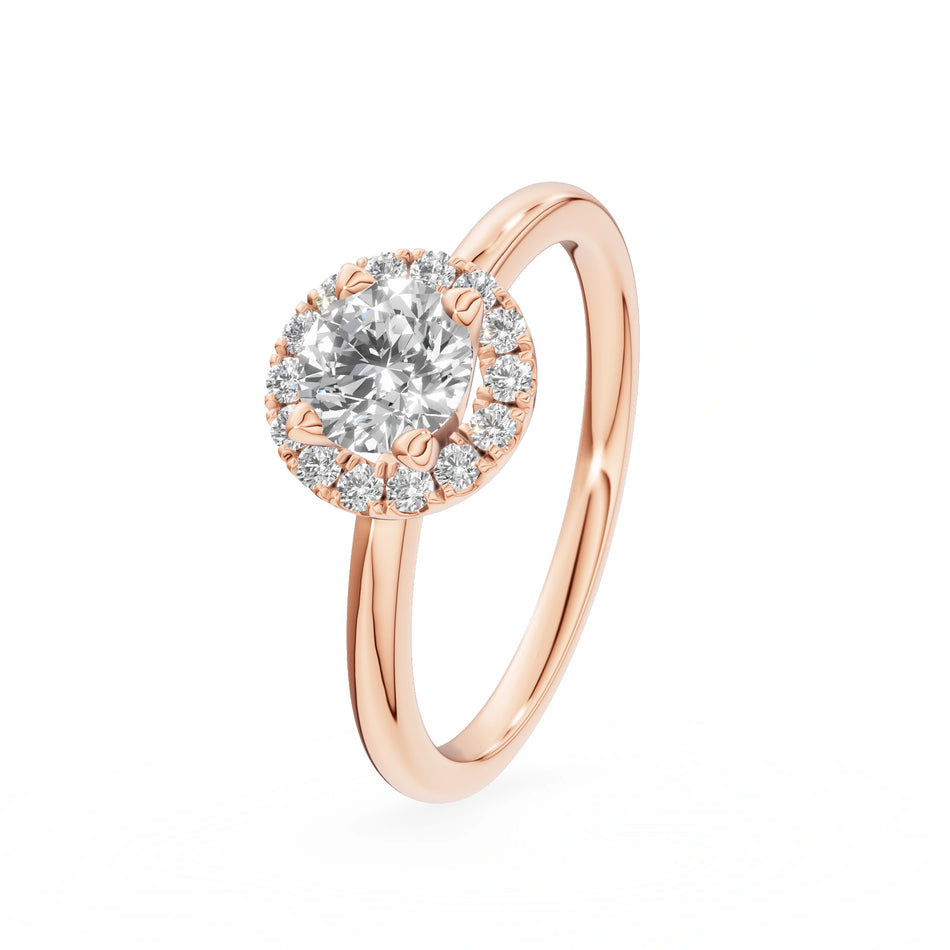 Gremari Seven Aura Verlobungsring aus Roségold mit 0,50 ct Labordiamant – Round/Brilliant