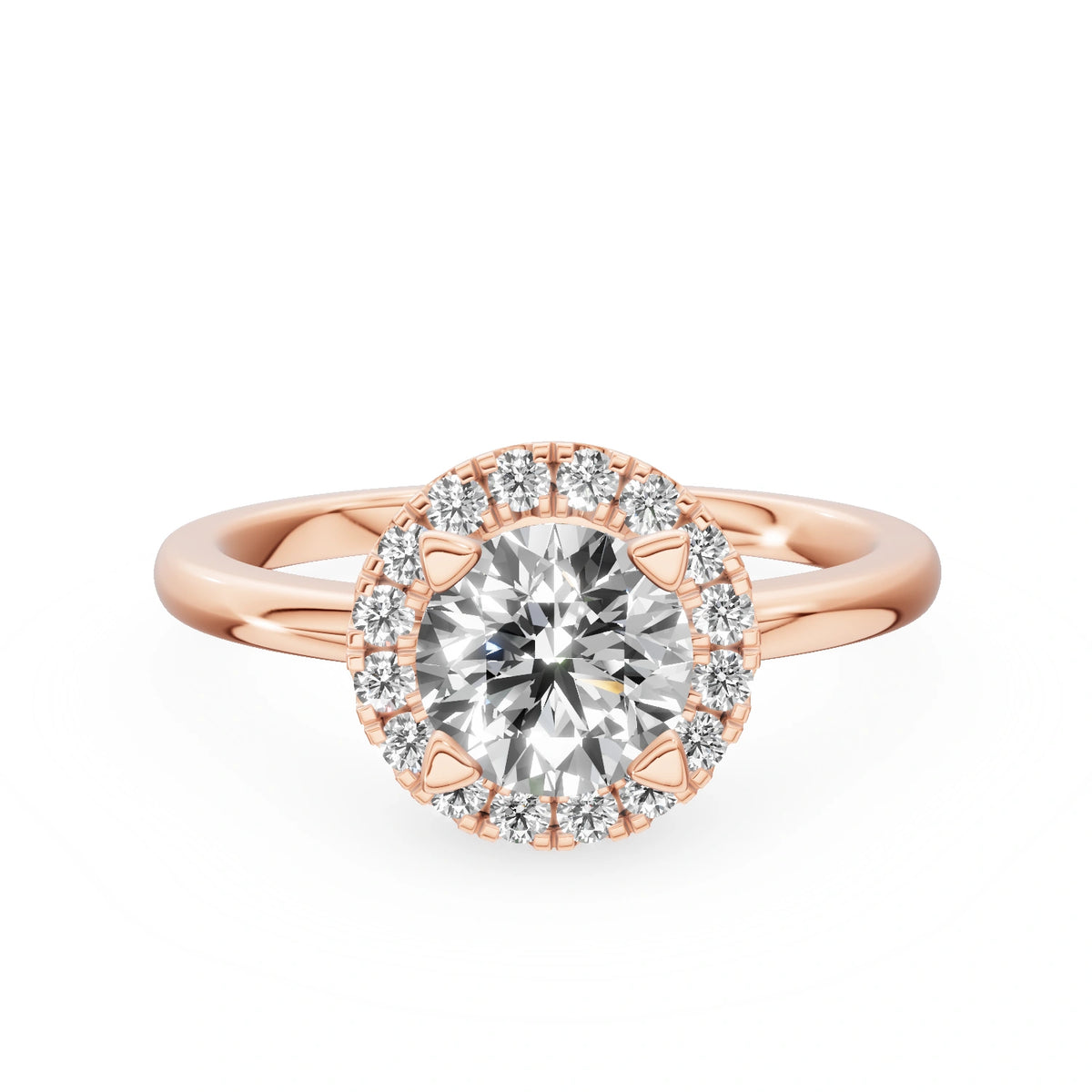 Gremari Seven Aura Verlobungsring aus Roségold mit 1,00 ct Labordiamant – Round/Brilliant