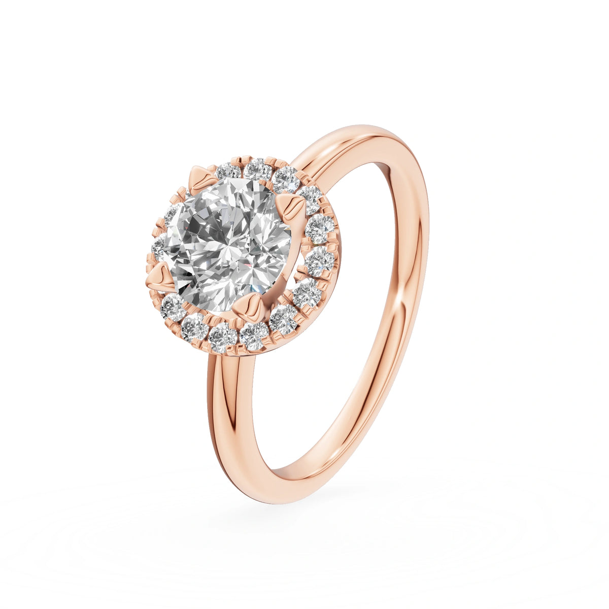 Gremari Seven Aura Verlobungsring aus Roségold mit 1,00 ct Labordiamant – Round/Brilliant