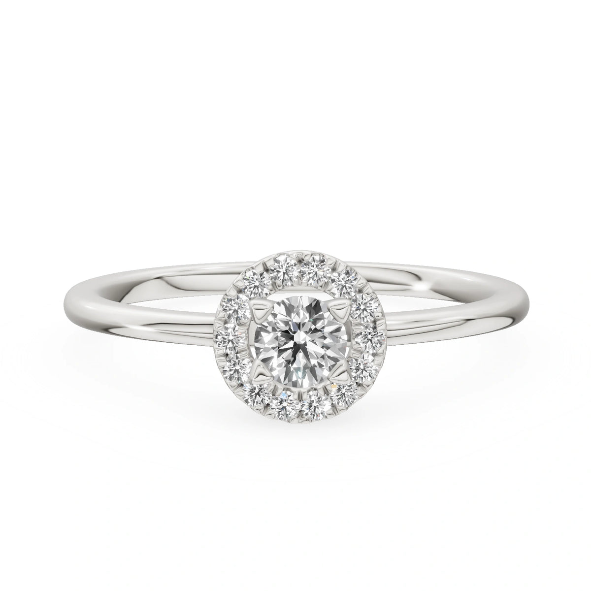 Gremari Seven Aura Verlobungsring aus Weißgold mit 0,15 ct Labordiamant – Round/Brilliant