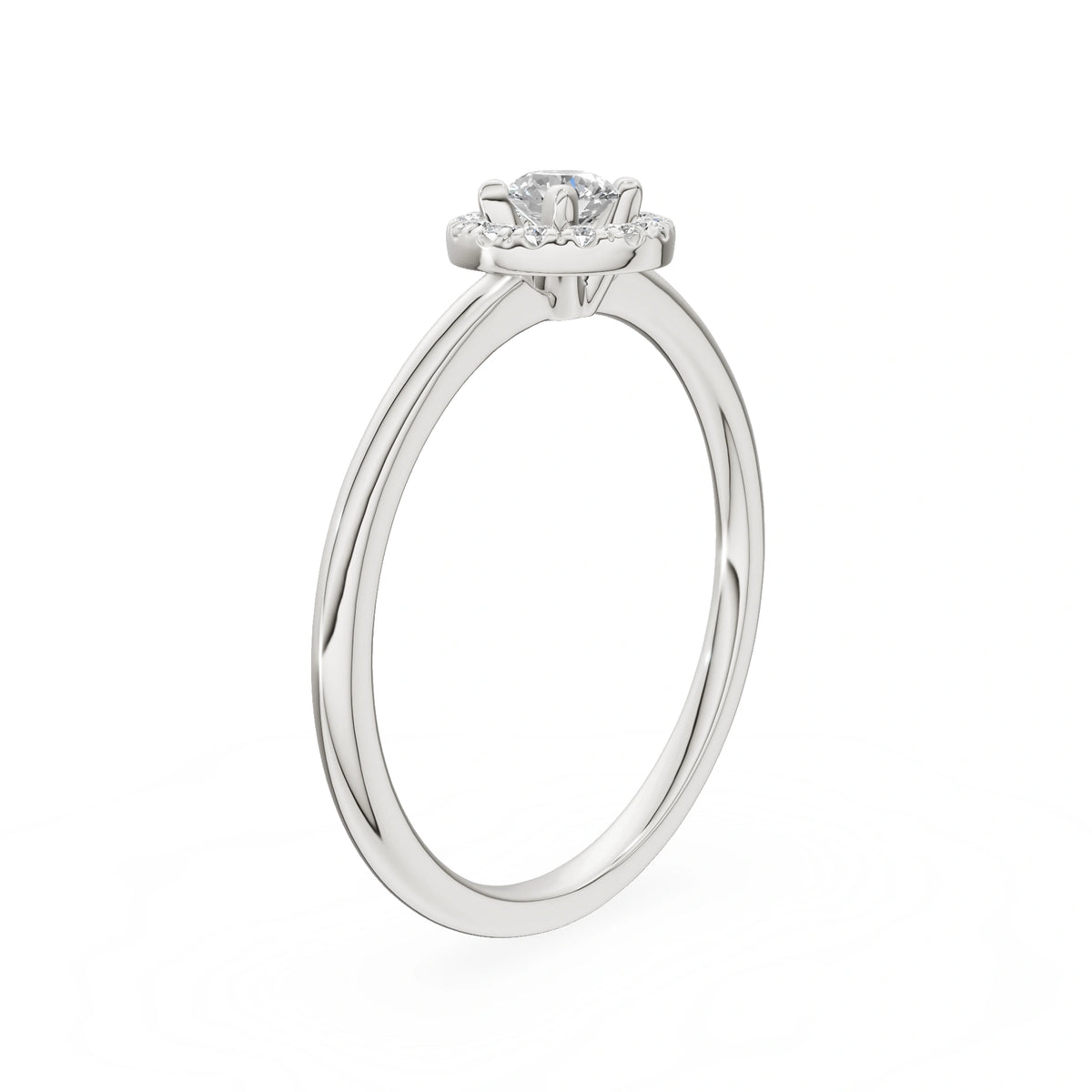 Gremari Seven Aura Verlobungsring aus Weißgold mit 0,15 ct Labordiamant – Round/Brilliant