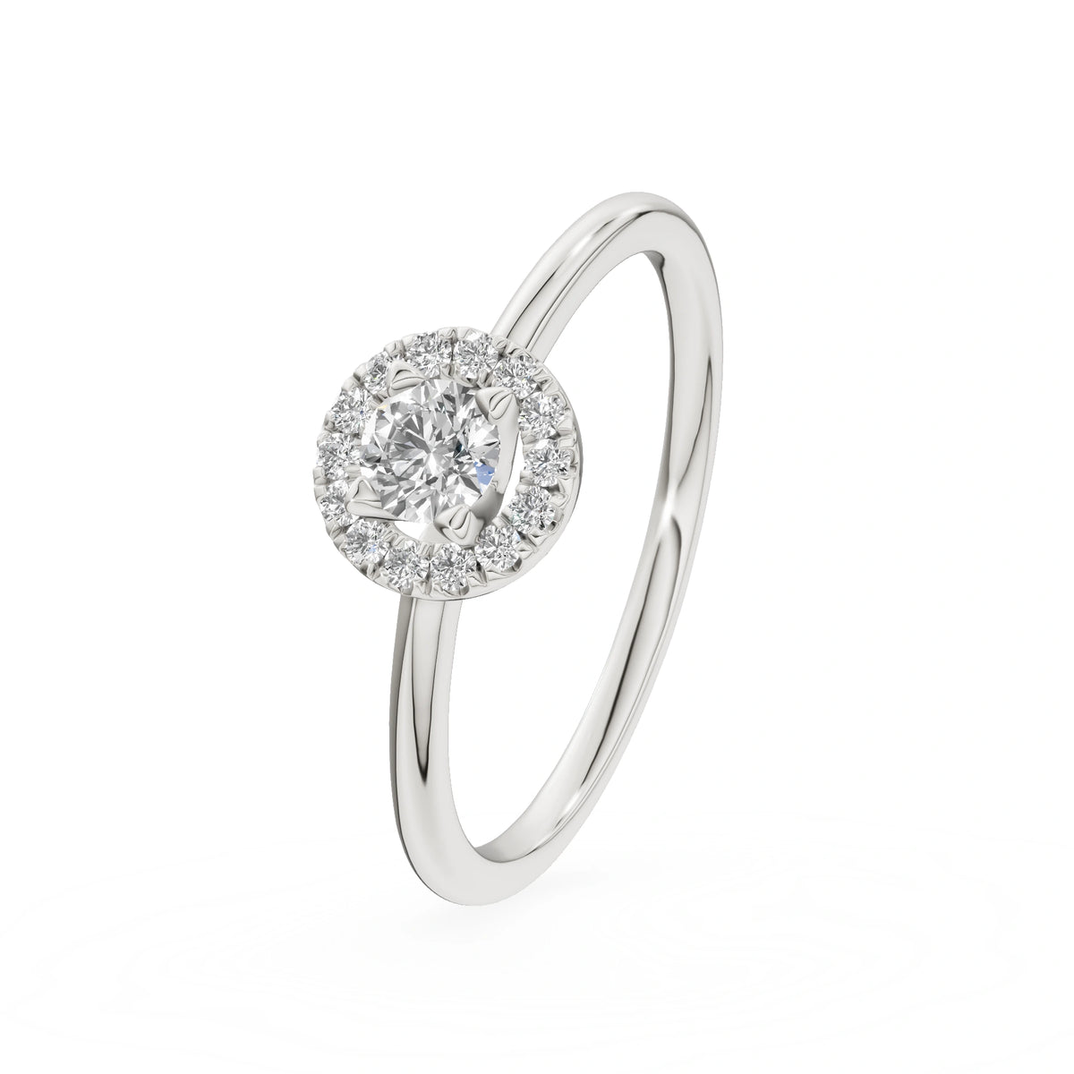 Gremari Seven Aura Verlobungsring aus Weißgold mit 0,15 ct Labordiamant – Round/Brilliant