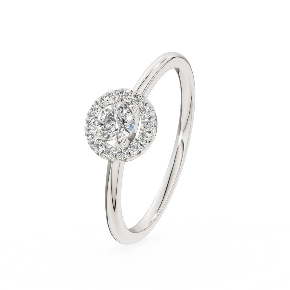 Gremari Seven Aura Verlobungsring aus Weißgold mit 0,15 ct Labordiamant – Round/Brilliant