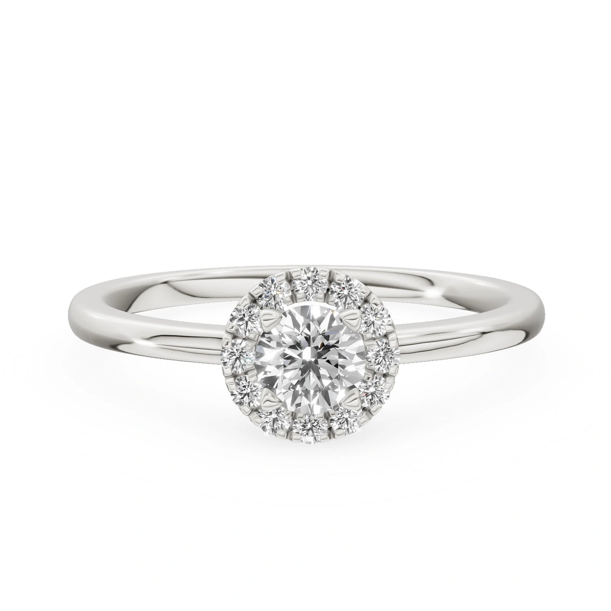 Gremari Seven Aura Verlobungsring aus Weißgold mit 0,30 ct Labordiamant – Round/Brilliant
