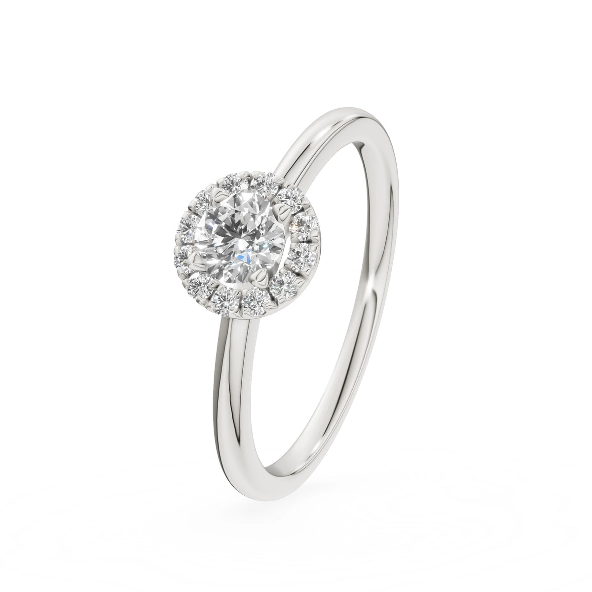 Gremari Seven Aura Verlobungsring aus Weißgold mit 0,30 ct Labordiamant – Round/Brilliant