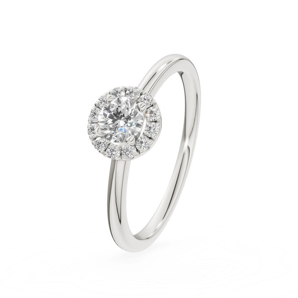 Gremari Seven Aura Verlobungsring aus Weißgold mit 0,30 ct Labordiamant – Round/Brilliant