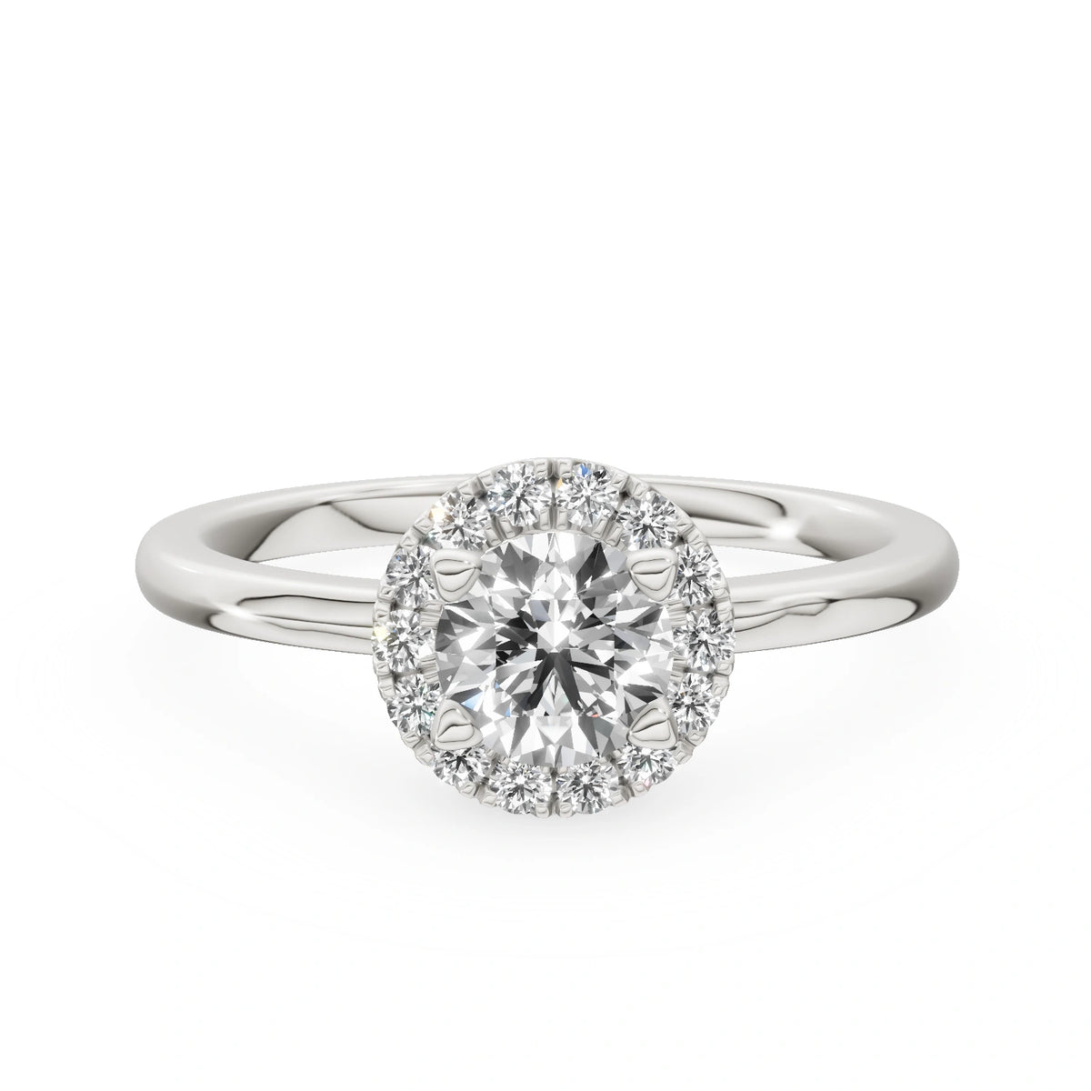 Gremari Seven Aura Verlobungsring aus Weißgold mit 0,50 ct Labordiamant – Round/Brilliant