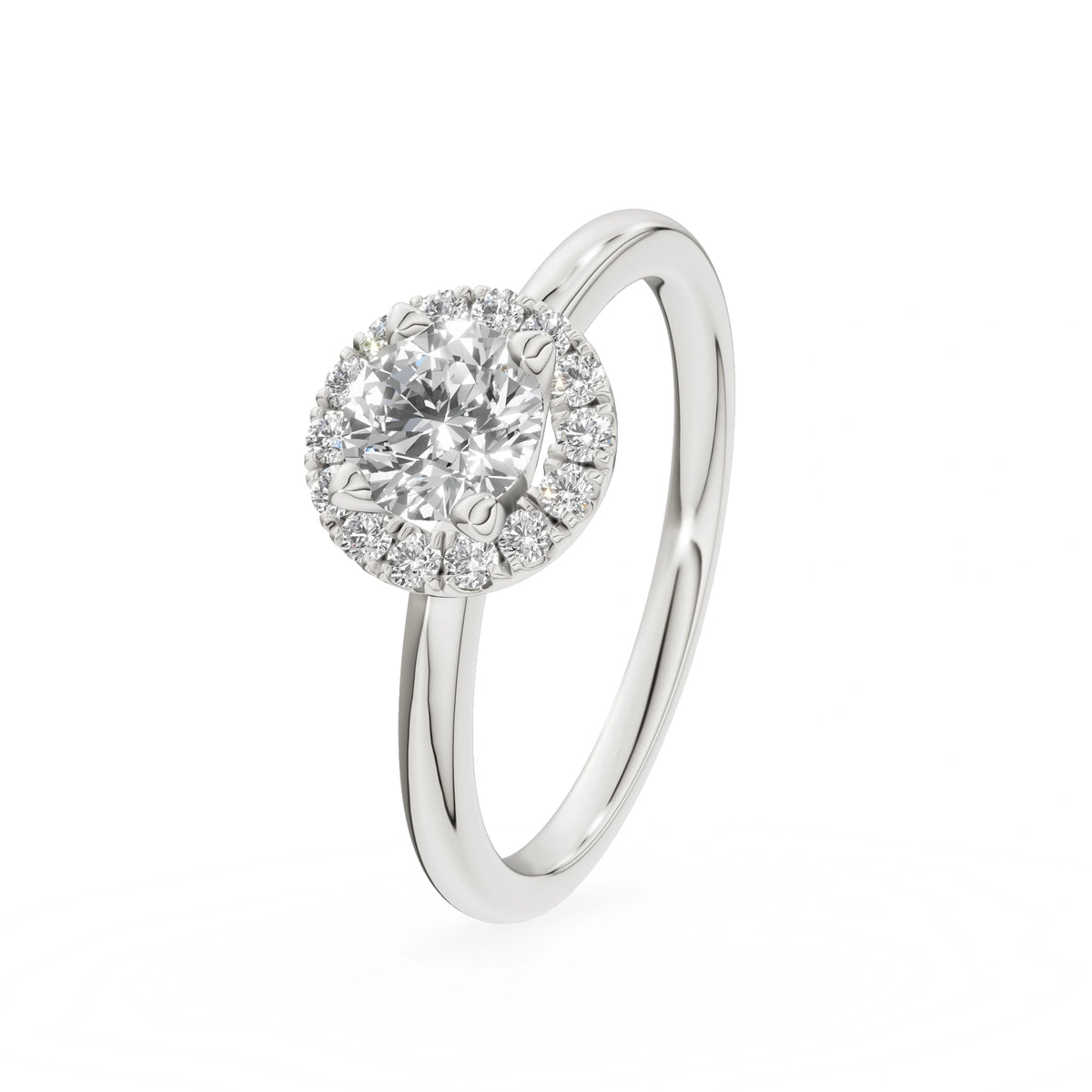 Gremari Seven Aura Verlobungsring aus Weißgold mit 0,50 ct Labordiamant – Round/Brilliant