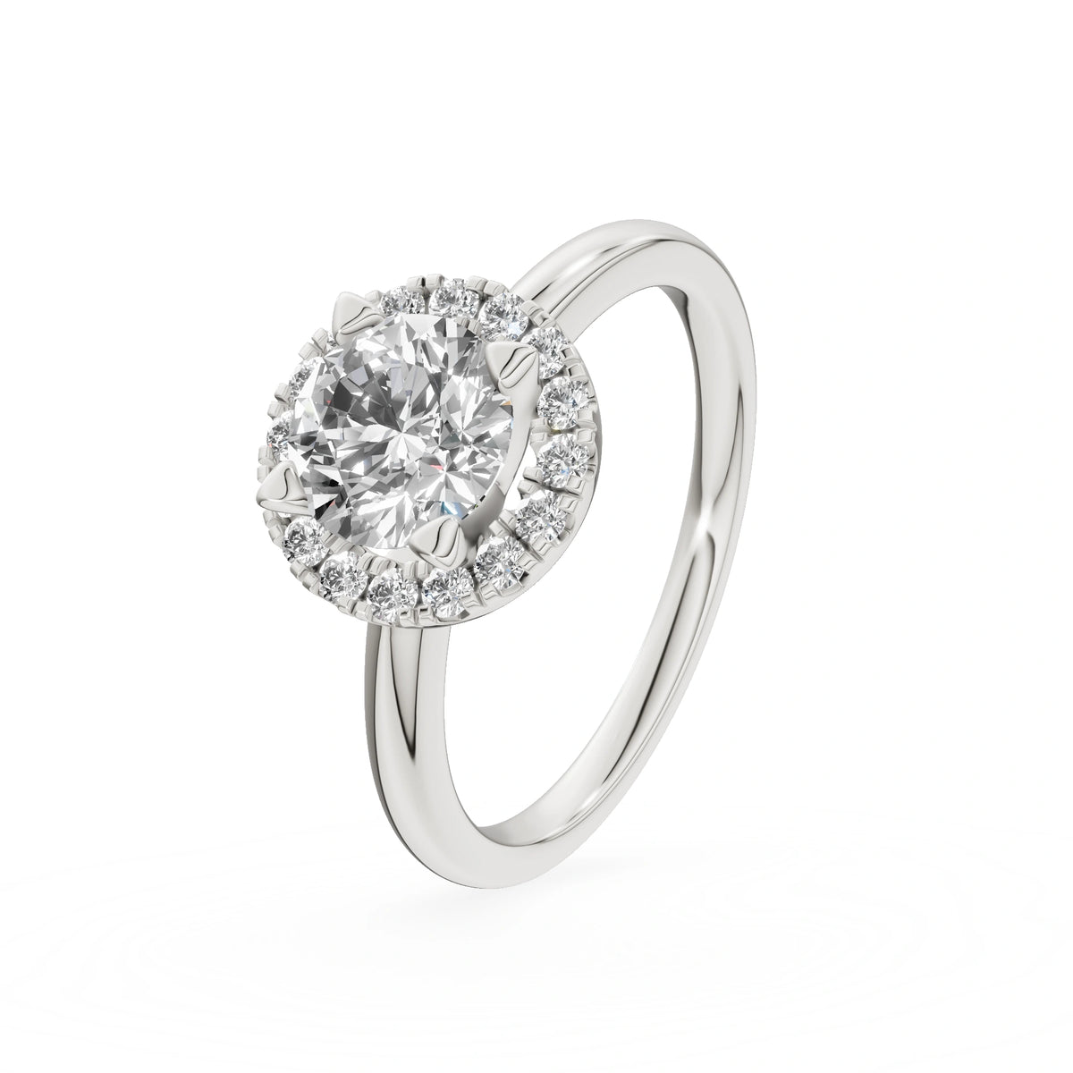 Gremari Seven Aura Verlobungsring aus Weißgold mit 1,00 ct Labordiamant – Round/Brilliant