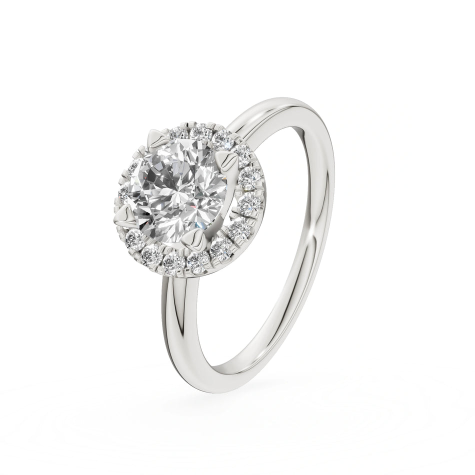 Gremari Seven Aura Verlobungsring aus Weißgold mit 1,00 ct Labordiamant – Round/Brilliant