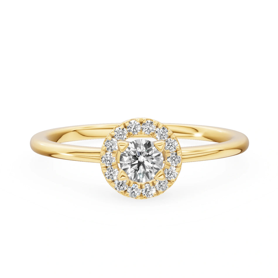 Gremari Seven Aura Verlobungsring aus Gelbgold mit 0,15 ct Labordiamant – Round/Brilliant