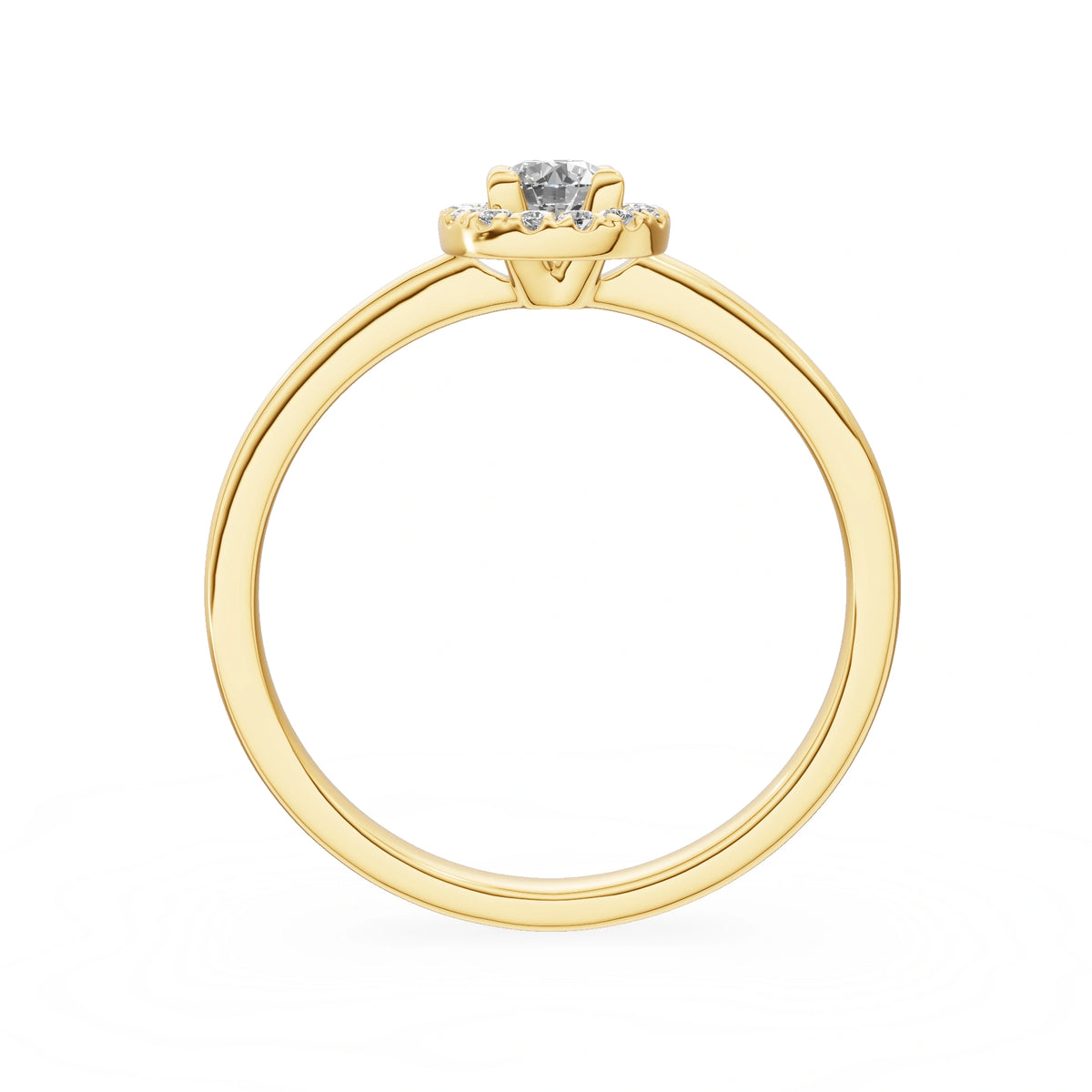 Gremari Seven Aura Verlobungsring aus Gelbgold mit 0,15 ct Labordiamant – Round/Brilliant