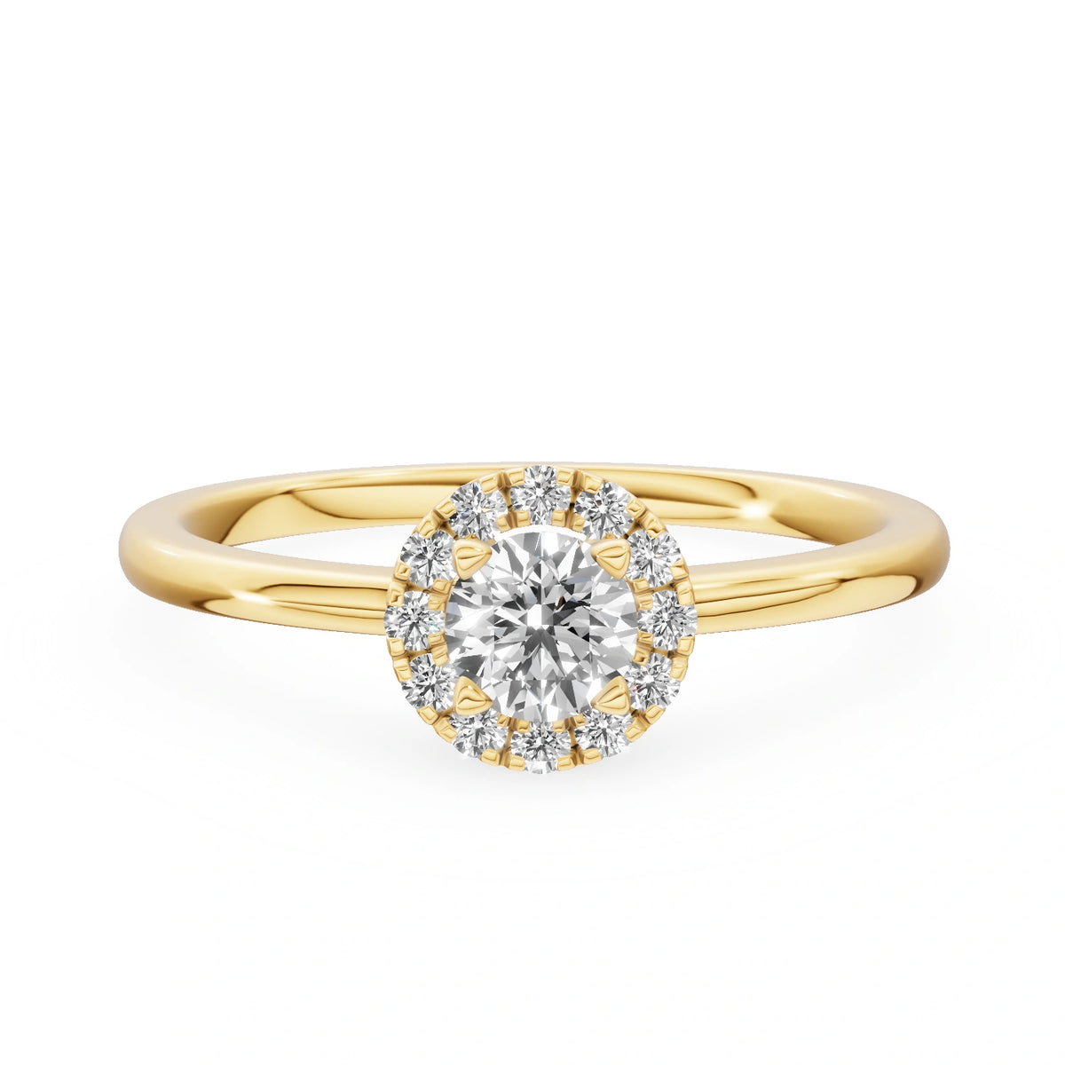 Gremari Seven Aura Verlobungsring aus Gelbgold mit 0,30 ct Labordiamant – Round/Brilliant