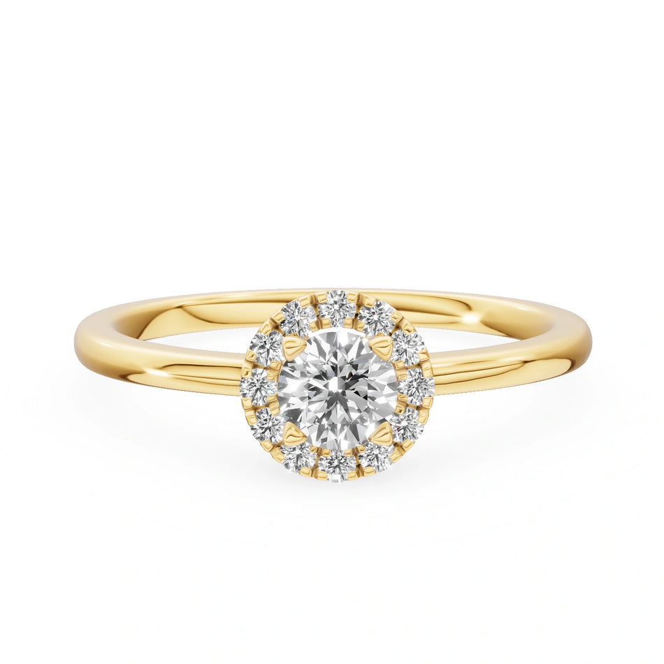 Gremari Seven Aura Verlobungsring aus Gelbgold mit 0,30 ct Labordiamant – Round/Brilliant