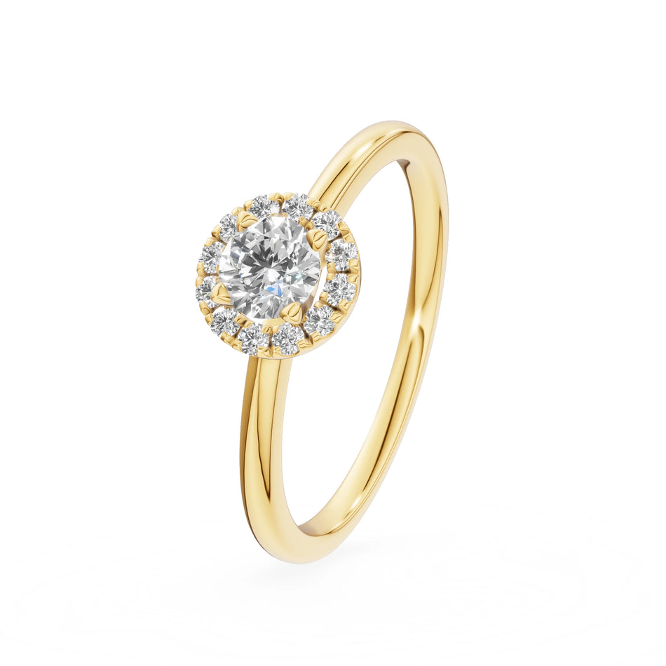 Gremari Seven Aura Verlobungsring aus Gelbgold mit 0,30 ct Labordiamant – Round/Brilliant