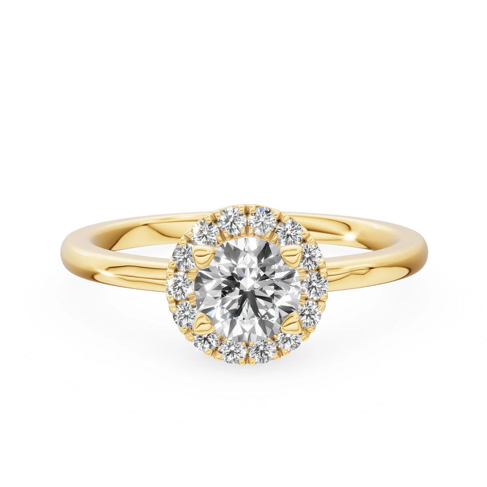 Gremari Seven Aura Verlobungsring aus Gelbgold mit 0,50 ct Labordiamant – Round/Brilliant