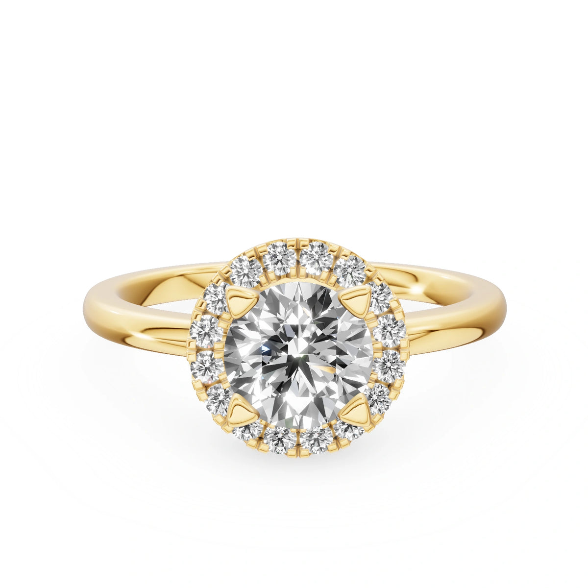 Gremari Seven Aura Verlobungsring aus Gelbgold mit 1,00 ct Labordiamant – Round/Brilliant